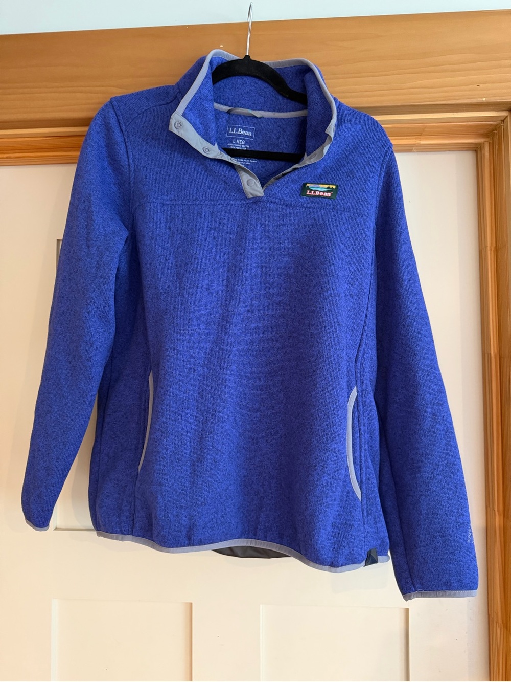 L.L. Bean Women's Royal Blue Snap-Button Fleece Pullover